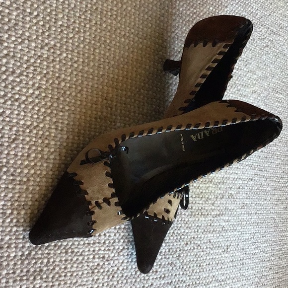 beige suede kitten heels